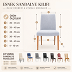 ELGEYAR Jakarlı Ağaç Kabuğu Sandalye Kılıfı - Antrasit