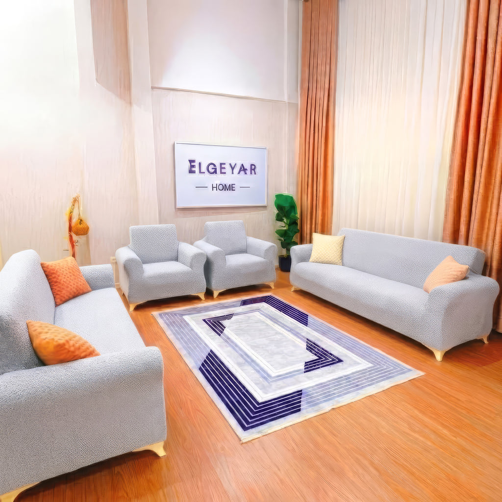 ELGEYAR Jakarlı Bohem 3+3+1+1 Koltuk Örtüsü Takımı - Taş Gri