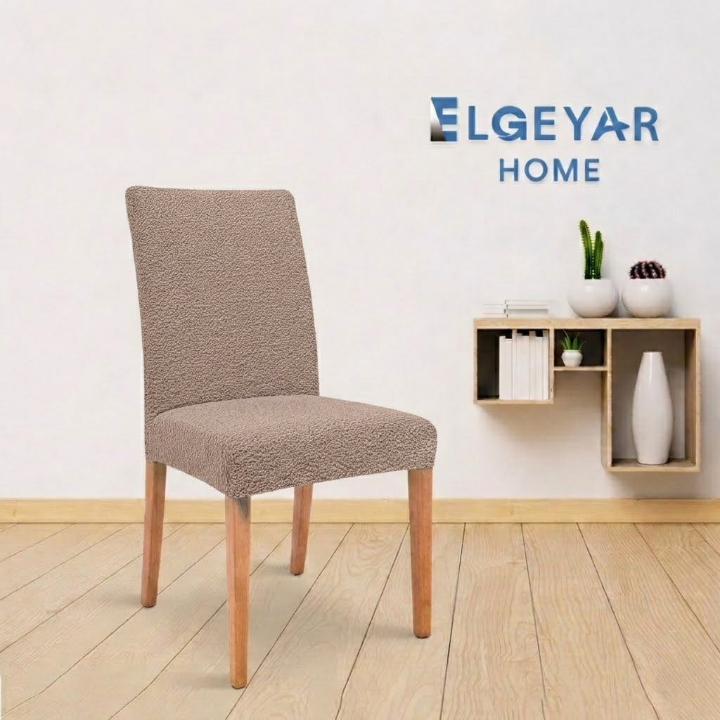 ELGEYAR Jakarlı Bohem Sandalye Kılıfı - Vizon