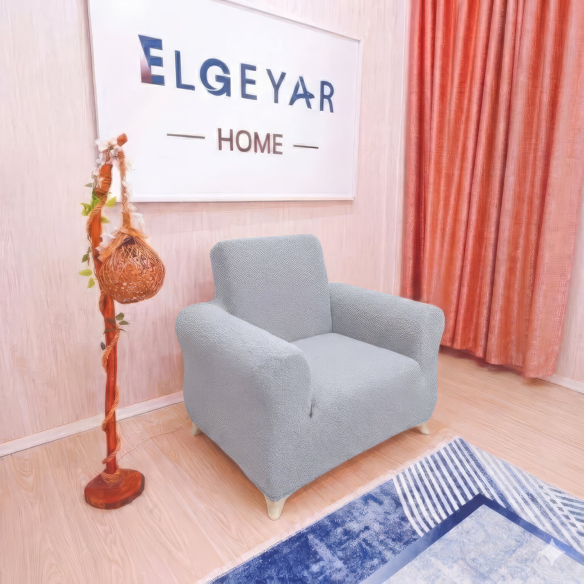 ELGEYAR Jakarlı Bohem 3+3+1+1 Koltuk Örtüsü Takımı - Gri