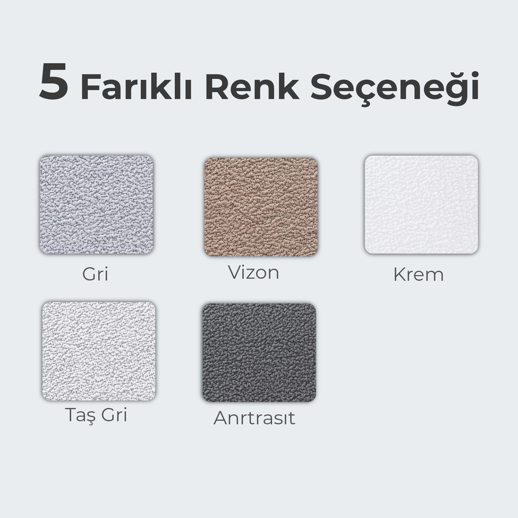 ELGEYAR Jakarlı Bohem 3+3+1+1 Koltuk Örtüsü Takımı - Krem
