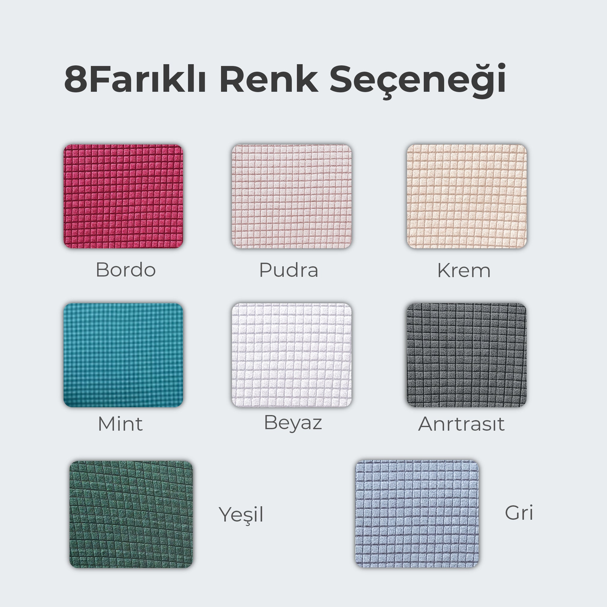 ELGEYAR Likralı Pitikare 3+3+1+1 Koltuk Örtüsü Takımı - Bordo