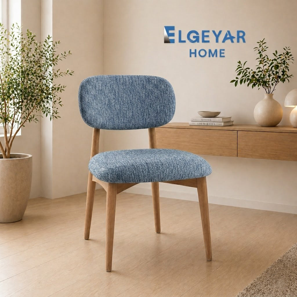 ELGEYAR Ağaç Kabuğu Oval Sırtlı Sandalye Kılıfı - Gri