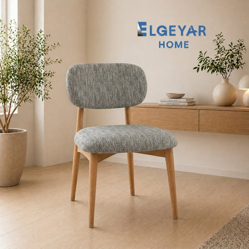 ELGEYAR Ağaç Kabuğu Oval Sırtlı Sandalye Kılıfı - Taş Gri