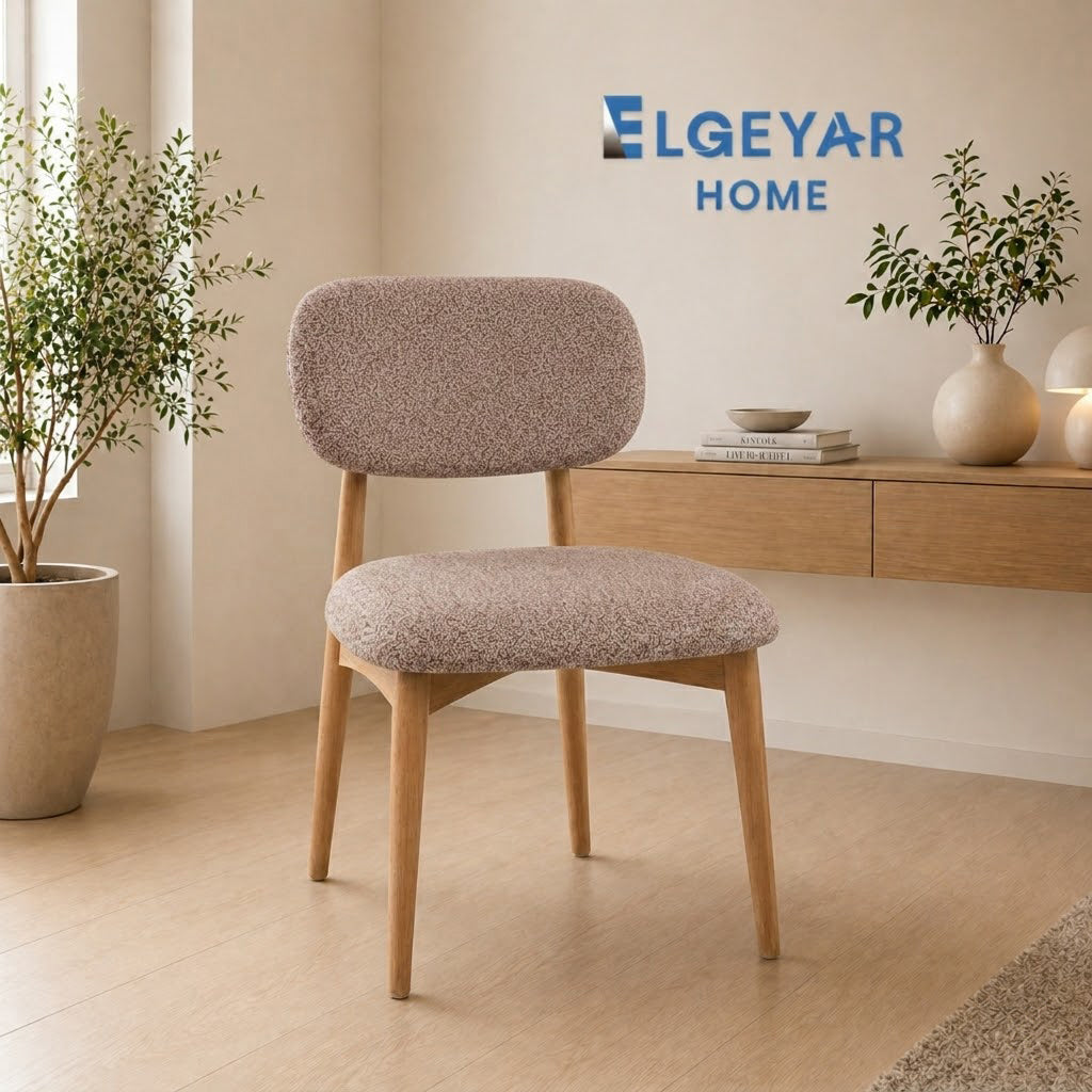 ELGEYAR Bohem Oval Sırtlı Sandalye Kılıfı - Vizon