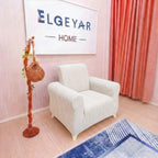 ELGEYAR Jakarlı Ağaç Kabuğu 3+3+1+1 Koltuk Örtüsü Takımı - Krem