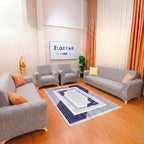 ELGEYAR Jakarlı Ağaç Kabuğu 3+3+1+1 Koltuk Örtüsü Takımı - Vizon