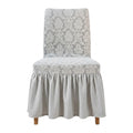 ELGEYAR Jakarlı Şal Desen Sandalye Kılıfı - Taş Gri