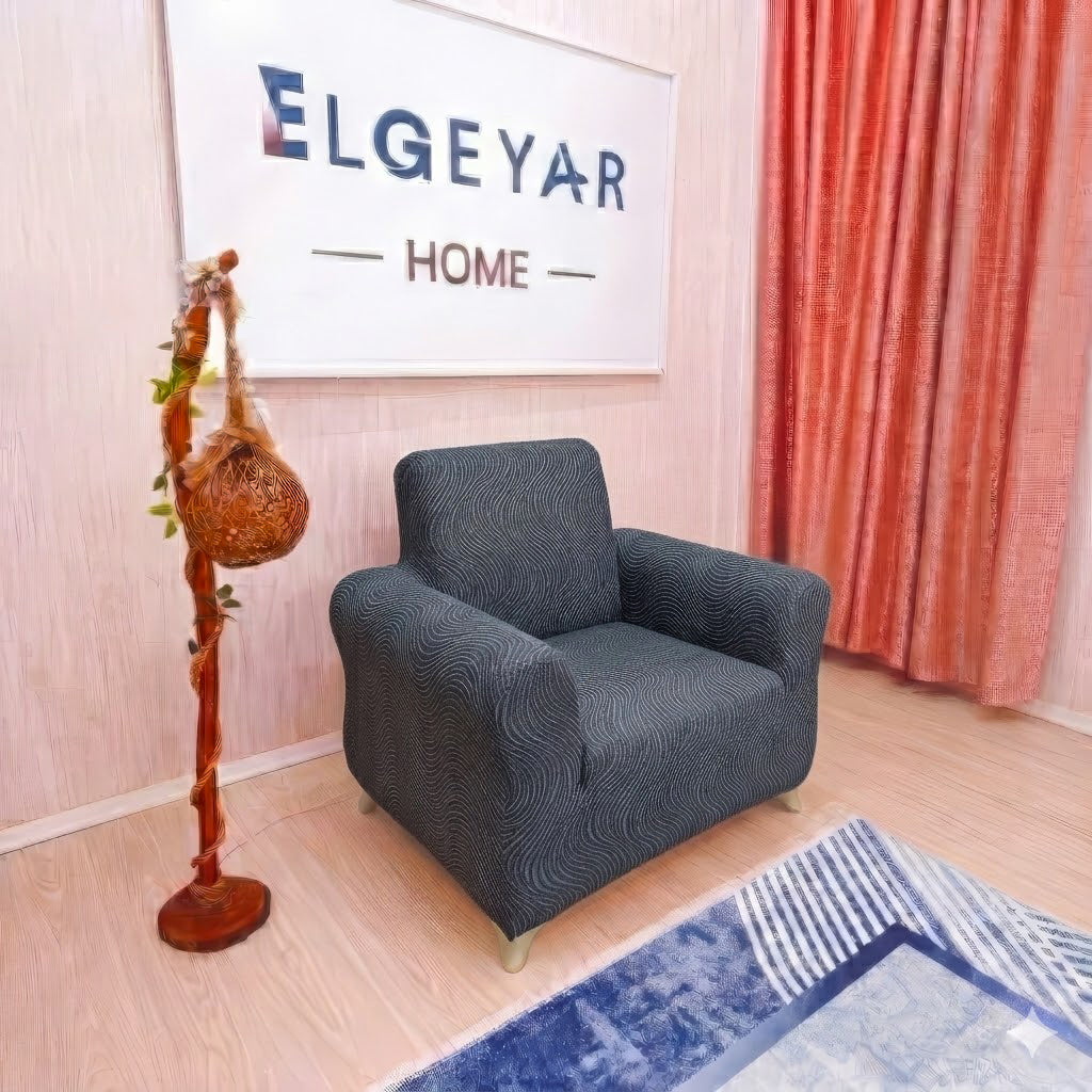 ELGEYAR Jakarlı Su Yolu 3+3+1+1 Koltuk Örtüsü Takımı - Antrasit