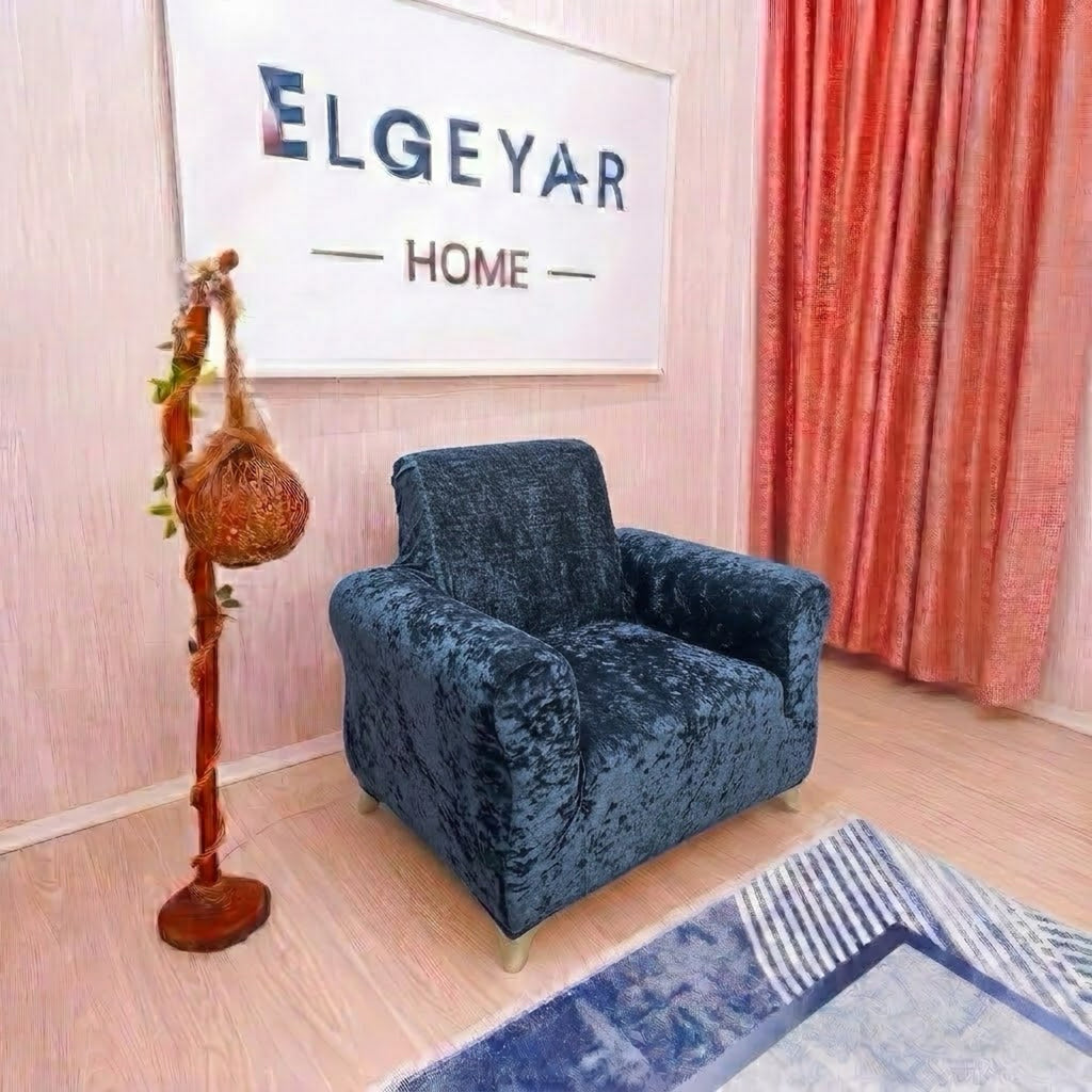 ELGEYAR Kadife 3+3+1+1 Koltuk Örtüsü Takımı - Antrasit