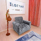 ELGEYAR Kadife 3+3+1+1 Koltuk Örtüsü Takımı - Gri