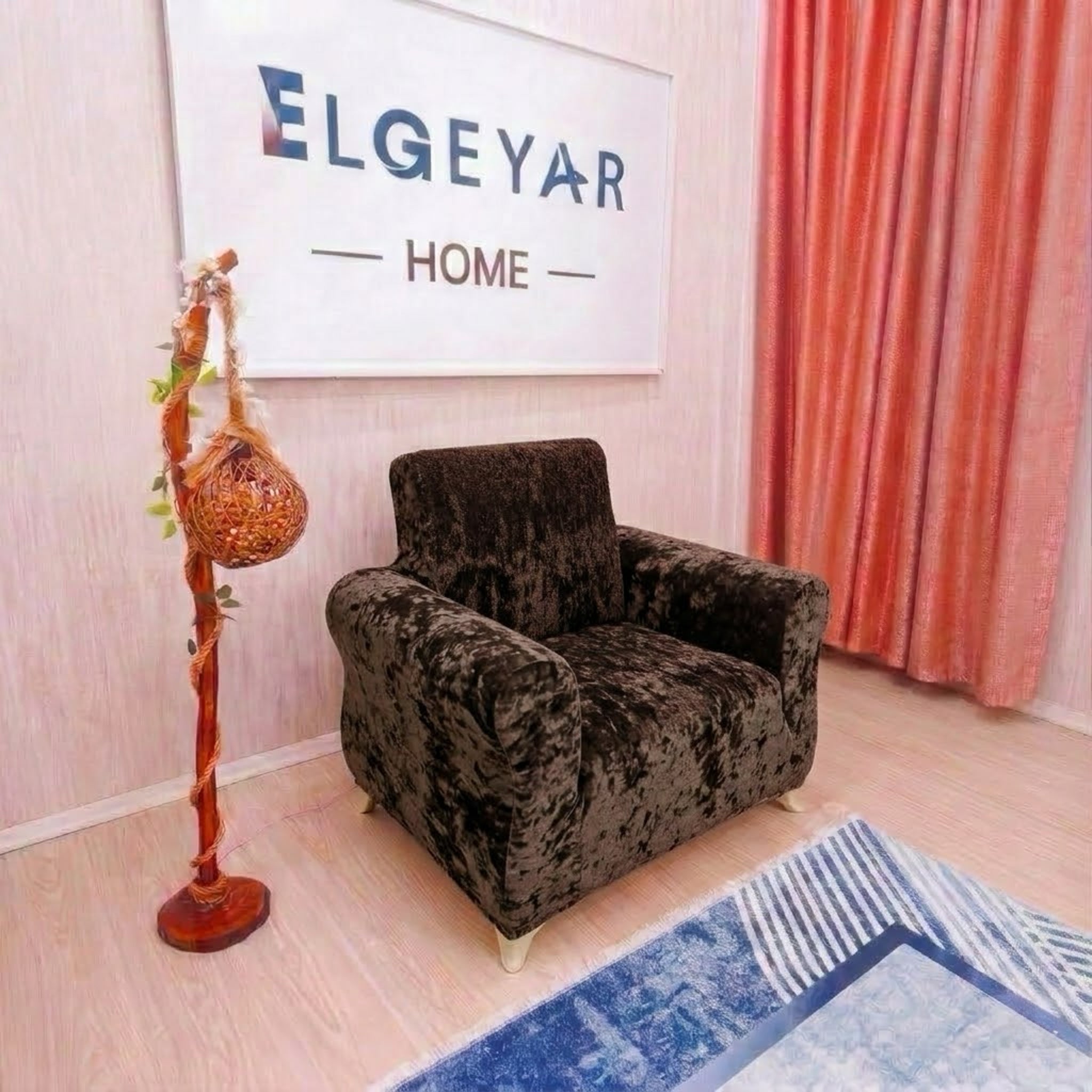 ELGEYAR Kadife 3+3+1+1 Koltuk Örtüsü Takımı - Kahve