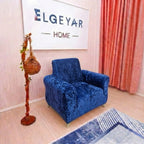 ELGEYAR Kadife 3+3+1+1 Koltuk Örtüsü Takımı - Lacivert
