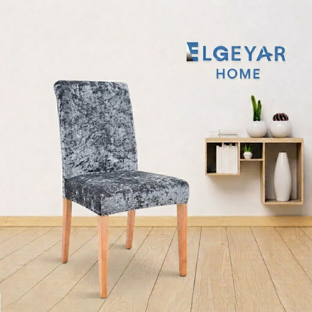 ELGEYAR Kadife Sandalye Kılıfı - Gri