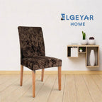 ELGEYAR Kadife Sandalye Kılıfı - Kahve
