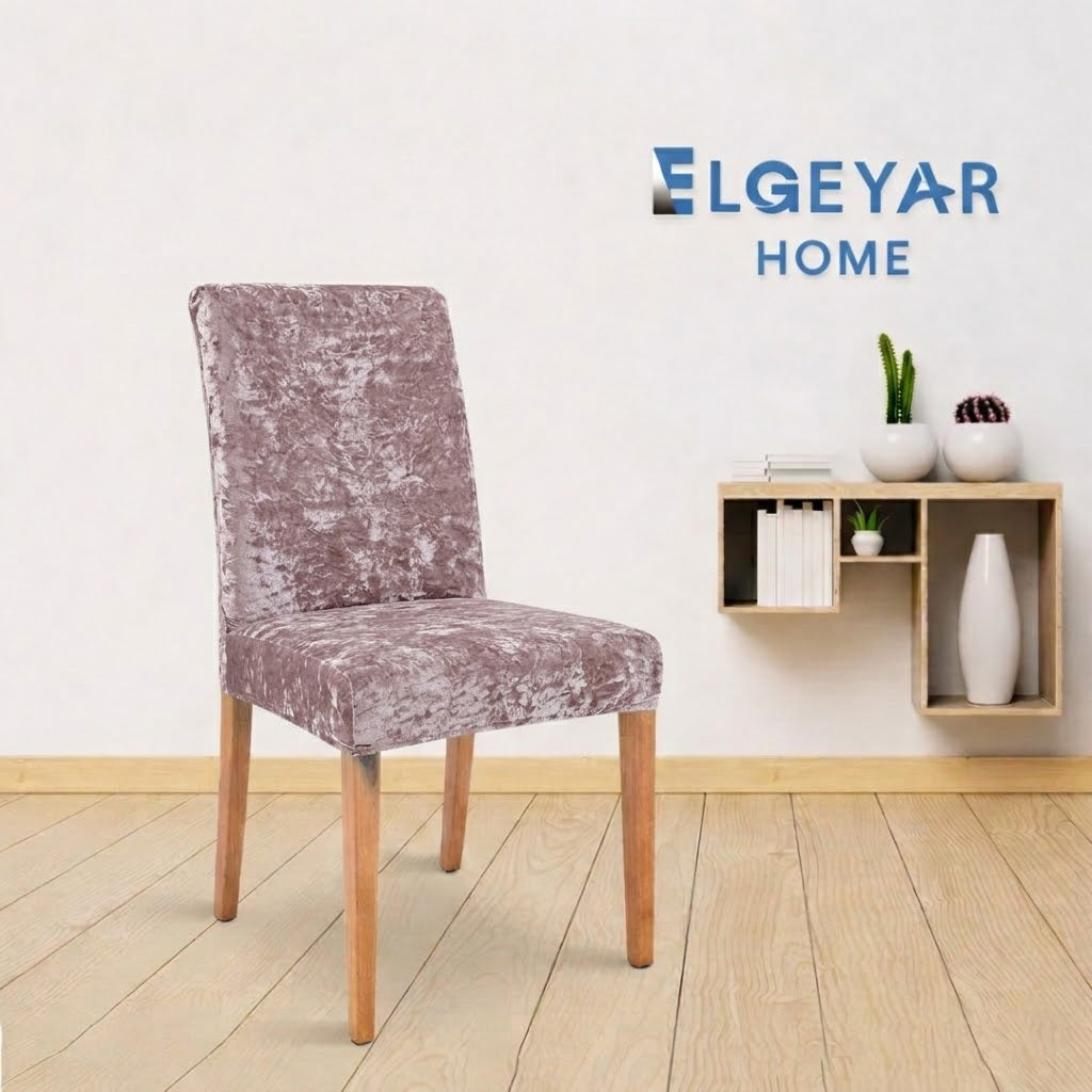 ELGEYAR Kadife Sandalye Kılıfı - Pudra