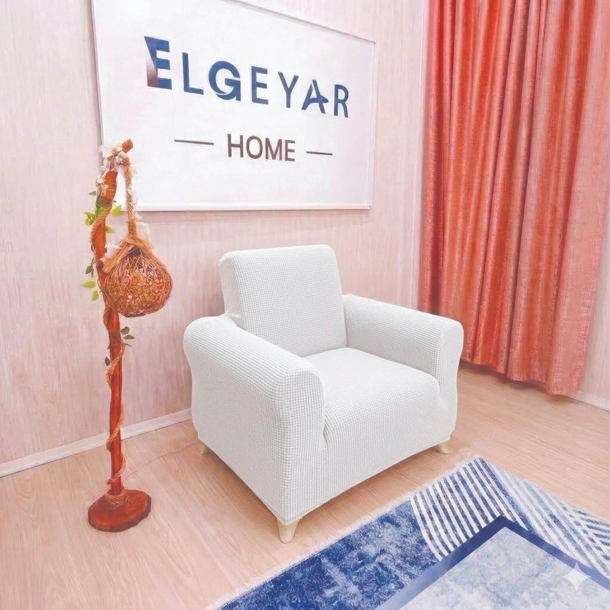 ELGEYAR Likralı Pitikare 3+3+1+1 Koltuk Örtüsü Takımı - Beyaz