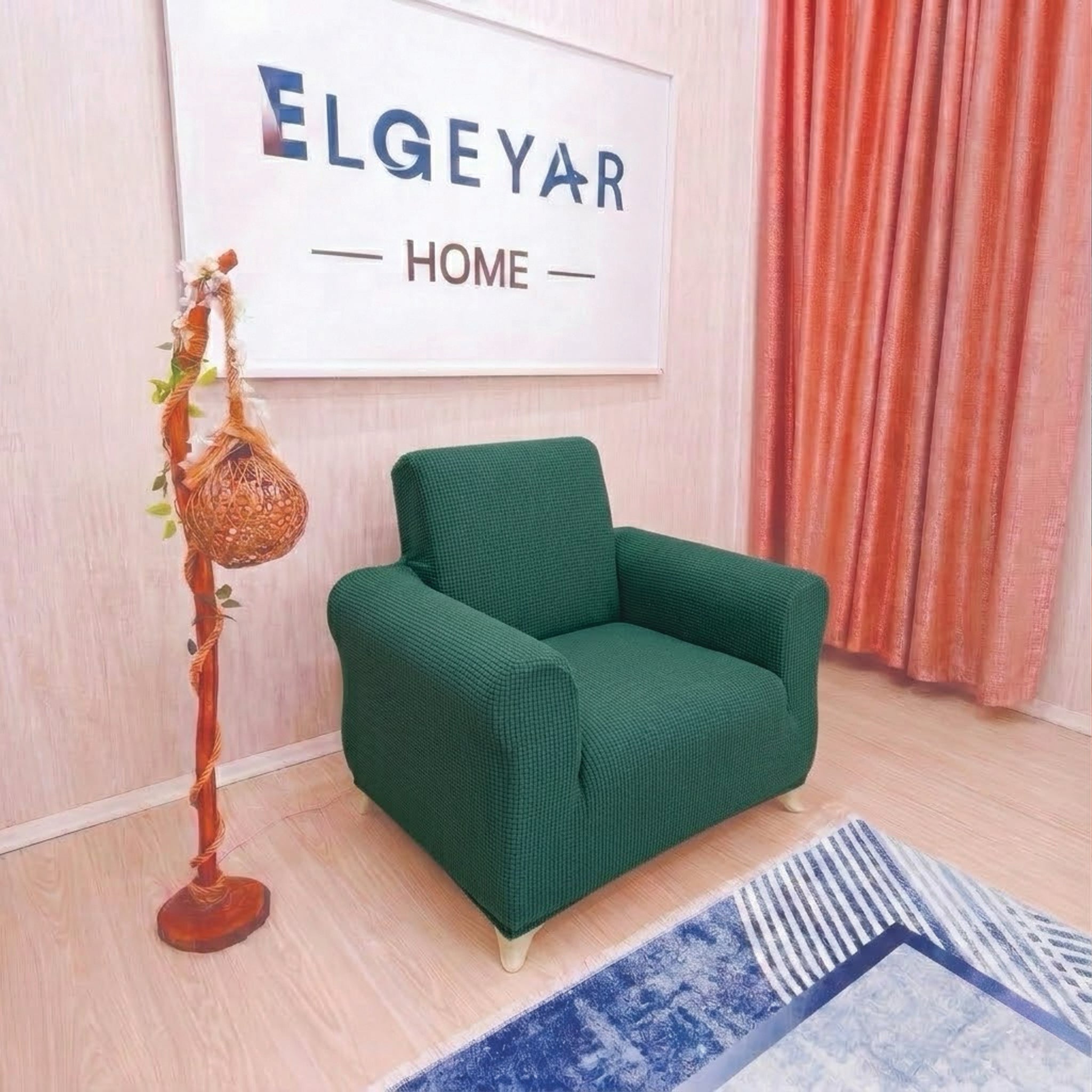 ELGEYAR Likralı Pitikare 3+3+1+1 Koltuk Örtüsü Takımı - Yeşil
