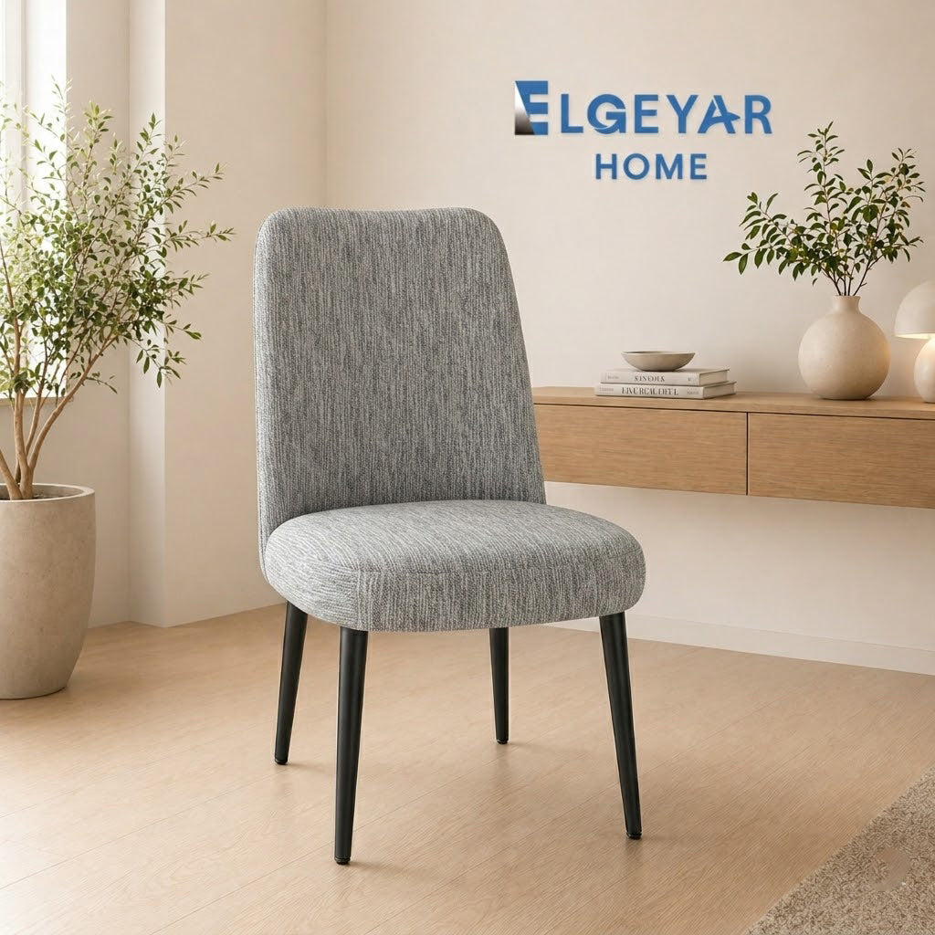ELGEYAR Oval Ağaç Kabuğu Sandalye Kılıfı - Taş Gri