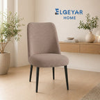 ELGEYAR Oval Likralı Pitikare Sandalye Kılıfı - Vizon