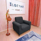 ELGEYAR Sehra Desen 3+3+1+1 Koltuk Örtüsü Takımı - Antrasit