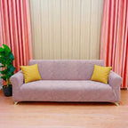 ELGEYAR Sehra Desen 3+3+1+1 Koltuk Örtüsü Takımı - Pudra