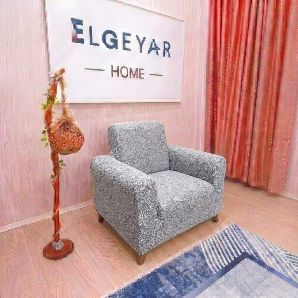 ELGEYAR Sehra Desen 3+3+1+1 Koltuk Örtüsü Takımı - Taş Gri