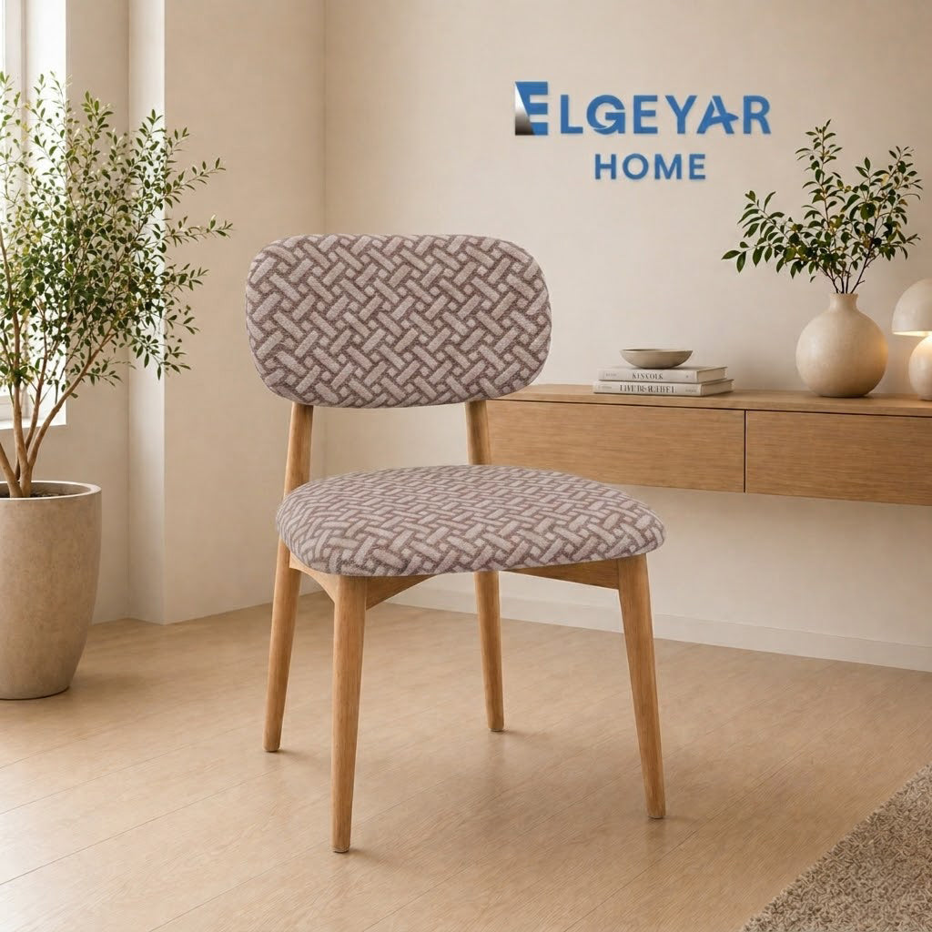 ELGEYAR Tuğla Oval Sırtlı Sandalye Kılıfı - Vizon
