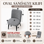 ELGEYAR Oval Kadife Sandalye Kılıfı - Krem