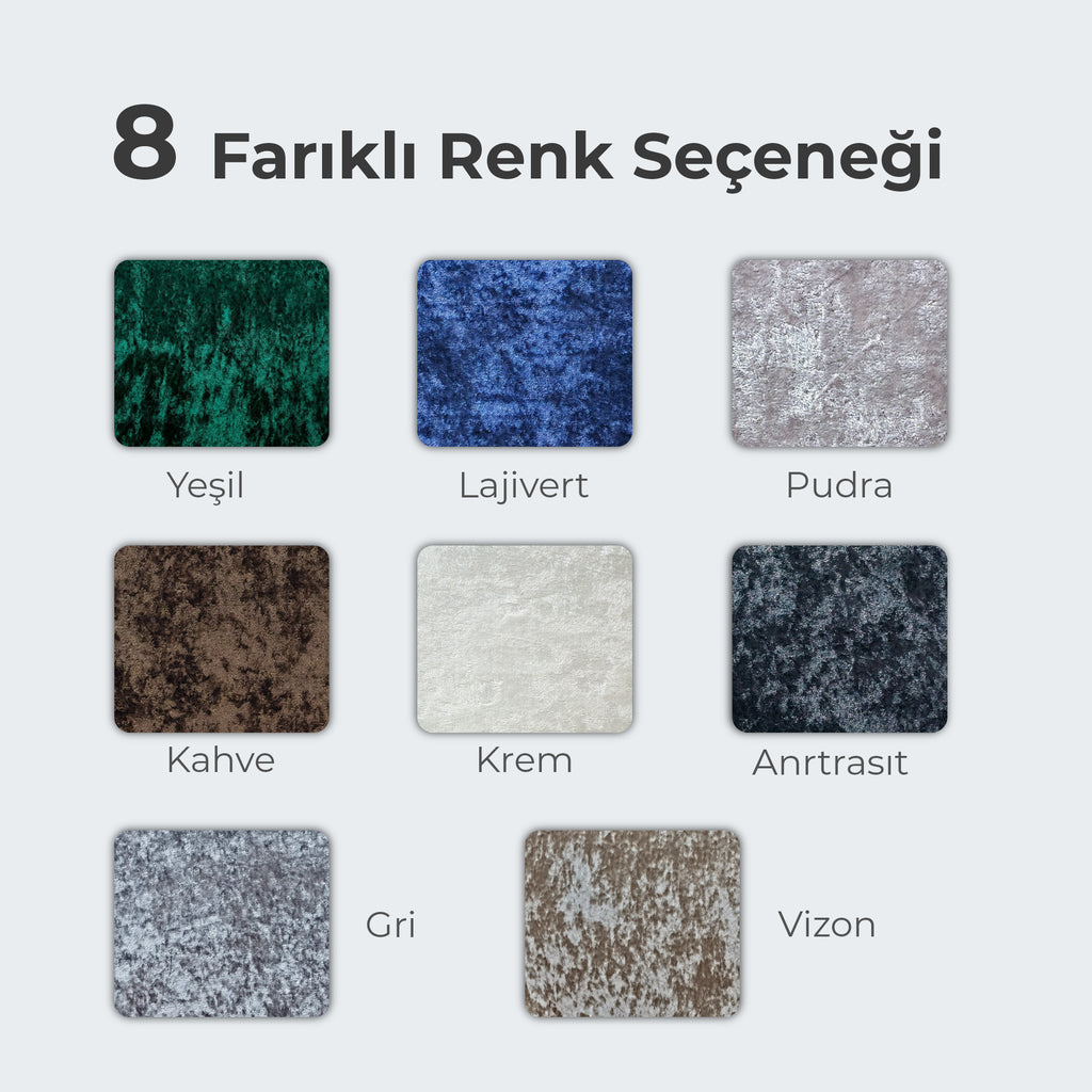 ELGEYAR Kadife 3+3+1+1 Koltuk Örtüsü Takımı - Yeşil