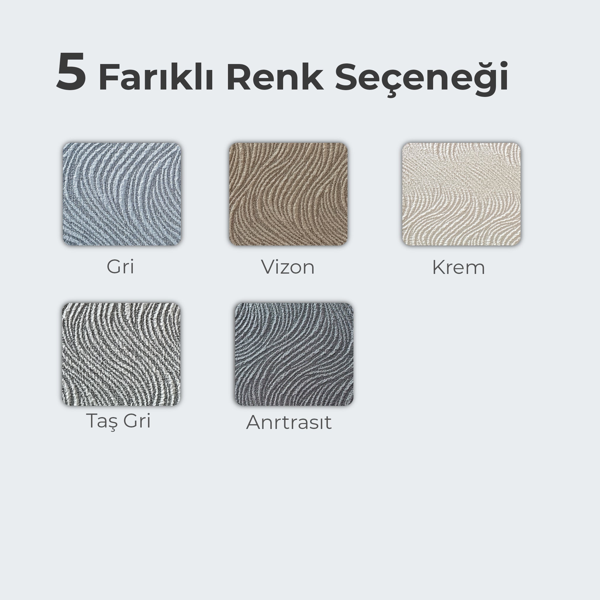 ELGEYAR Jakarlı Su Yolu 3+3+1+1 Koltuk Örtüsü Takımı - Vizon